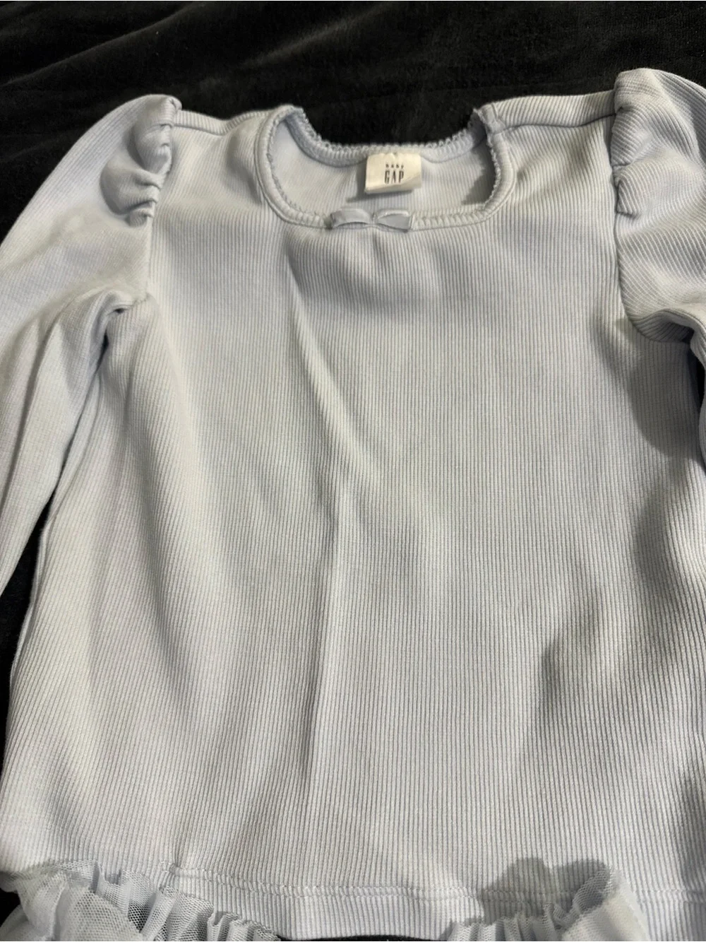 Baby Gap Girls Blue Puff Sleeve Top & Tulle Skirt Set